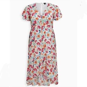 Torrid Ivory Floral Gauze Button Front Dress
